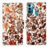 Dhar Flips Orange Pattern Flip Cover Tecno Spark 7T | Leather Finish | Shock Proof | Magnetic Clouser | Light Weight | Compatible with Tecno Spark 7T Cover | Best Designer Cover For Tecno Spark 7T