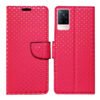 Dhar Flips Pink Dot Flip Cover Vivo V21 5G | Leather Finish | Shock Proof | Magnetic Clouser | Light Weight | Compatible with Vivo V21 5G Cover | Best Designer Cover For Vivo V21 5G