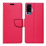 Dhar Flips Pink Dot Flip Cover Vivo X50 Pro | Leather Finish | Shock Proof | Magnetic Clouser | Light Weight | Compatible with Vivo X50 Pro Cover | Best Designer Cover For Vivo X50 Pro