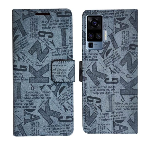 Dhar Flips Grey ATZ Flip Cover Vivo X50 Pro | Leather Finish | Shock Proof | Magnetic Clouser | Light Weight | Compatible with Vivo X50 Pro Cover | Best Designer Cover For Vivo X50 Pro