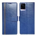 Dhar Flips Blue GP Flip Cover Vivo V20 | Leather Finish | Shock Proof | Magnetic Clouser | Light Weight | Compatible with Vivo V20 Cover | Best Designer Cover For Vivo V20