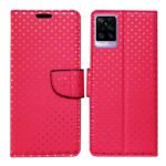 Dhar Flips Pink Dot Flip Cover Vivo V20 | Leather Finish | Shock Proof | Magnetic Clouser | Light Weight | Compatible with Vivo V20 Cover | Best Designer Cover For Vivo V20