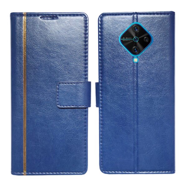 Dhar Flips Blue GP Flip Cover Vivo S1 Pro | Leather Finish | Shock Proof | Magnetic Clouser | Light Weight | Compatible with Vivo S1 Pro Cover | Best Designer Cover For Vivo S1 Pro