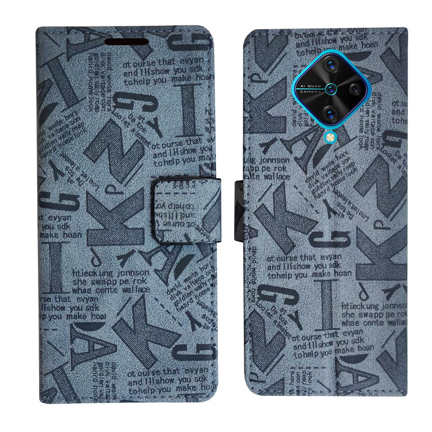 Dhar Flips Grey ATZ Flip Cover Vivo S1 Pro | Leather Finish | Shock Proof | Magnetic Clouser | Light Weight | Compatible with Vivo S1 Pro Cover | Best Designer Cover For Vivo S1 Pro