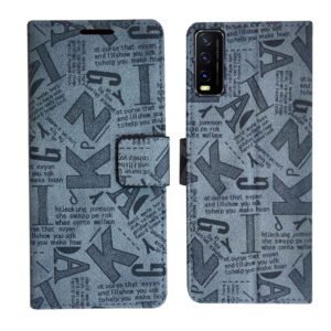 Dhar Flips Grey ATZ Flip Cover Vivo Y12s | Leather Finish | Shock Proof | Magnetic Clouser | Light Weight | Compatible with Vivo Y12s Cover | Best Designer Cover For Vivo Y12s