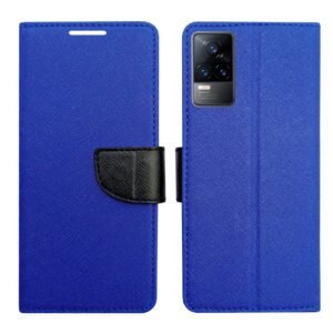 Dhar Flips Blue MRC Flip Cover Vivo Y73 | Leather Finish | Shock Proof | Magnetic Clouser | Light Weight | Compatible with Vivo Y73 Cover | Best Designer Cover For Vivo Y73