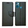 Dhar Flips Black Dot Flip Cover Tecno Spark 7T | Leather Finish | Shock Proof | Magnetic Clouser | Light Weight | Compatible with Tecno Spark 7T Cover | Best Designer Cover For Tecno Spark 7T