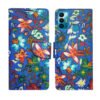 Dhar Flips Blue Pattern Flip Cover Tecno Spark 7T | Leather Finish | Shock Proof | Magnetic Clouser | Light Weight | Compatible with Tecno Spark 7T Cover | Best Designer Cover For Tecno Spark 7T