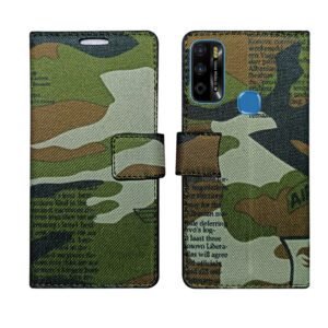 Dhar Flips Army Flip Cover Infinix Smart 4 Plus | Leather Finish | Shock Proof | Magnetic Clouser | Light Weight | Compatible with Infinix Smart 4 Plus Cover | Best Designer Cover For Infinix Smart 4 Plus