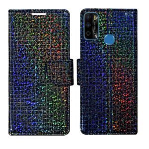 Dhar Flips Glitter Flip Cover Infinix Smart 4 Plus | Leather Finish | Shock Proof | Magnetic Clouser | Light Weight | Compatible with Infinix Smart 4 Plus Cover | Best Designer Cover For Infinix Smart 4 Plus