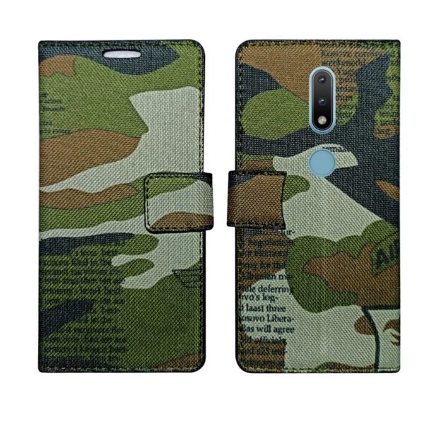 Dhar Flips Army Flip Cover Nokia 2.4 | Leather Finish | Shock Proof | Magnetic Clouser | Light Weight | Compatible with Nokia 2.4 Cover | Best Designer Cover For Nokia 2.4