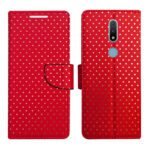 Dhar Flips Red Dot Flip Cover Nokia 2.4 | Leather Finish | Shock Proof | Magnetic Clouser | Light Weight | Compatible with Nokia 2.4 Cover | Best Designer Cover For Nokia 2.4