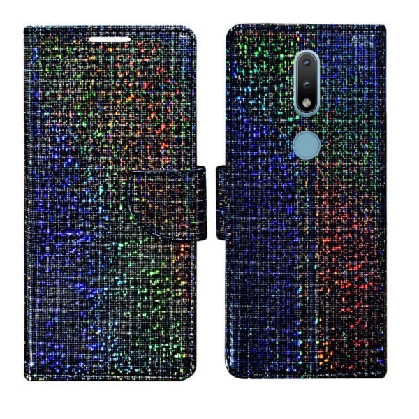 Dhar Flips Glitter Flip Cover Nokia 2.4 | Leather Finish | Shock Proof | Magnetic Clouser | Light Weight | Compatible with Nokia 2.4 Cover | Best Designer Cover For Nokia 2.4