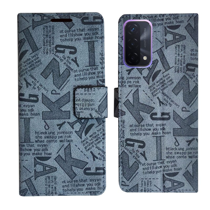 Dhar Flips Grey ATZ Flip Cover Oppo A74 | Leather Finish | Shock Proof | Magnetic Clouser | Light Weight | Compatible with Oppo A74 Cover | Best Designer Cover For Oppo A74