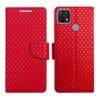 Dhar Flips Red Dot Flip Cover Oppo A15 | Leather Finish | Shock Proof | Magnetic Clouser | Light Weight | Compatible with Oppo A15 Cover | Best Designer Cover For Oppo A15