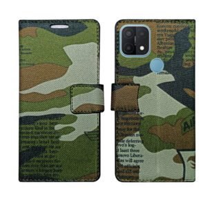 Dhar Flips Army Flip Cover Oppo A15 | Leather Finish | Shock Proof | Magnetic Clouser | Light Weight | Compatible with Oppo A15 Cover | Best Designer Cover For Oppo A15