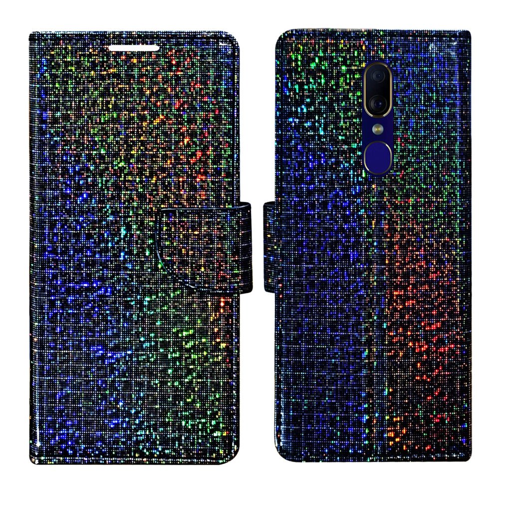 Dhar Flips Glitter Flip Cover Oppo F11 | Leather Finish | Shock Proof | Magnetic Clouser | Light Weight | Compatible with Oppo F11 Cover | Best Designer Cover For Oppo F11