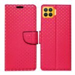 Dhar Flips Pink Dot Flip Cover Oppo F17 Pro | Leather Finish | Shock Proof | Magnetic Clouser | Light Weight | Compatible with Oppo F17 Pro Cover | Best Designer Cover For Oppo F17 Pro