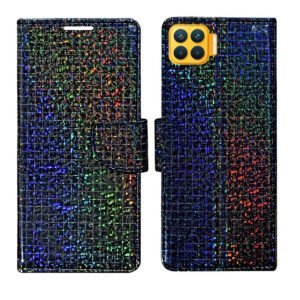 Dhar Flips Glitter Flip Cover Oppo F17 Pro | Leather Finish | Shock Proof | Magnetic Clouser | Light Weight | Compatible with Oppo F17 Pro Cover | Best Designer Cover For Oppo F17 Pro