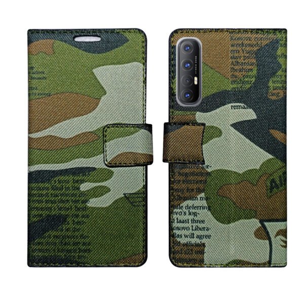 Dhar Flips Army Flip Cover Oppo Reno 3 Pro | Leather Finish | Shock Proof | Magnetic Clouser | Light Weight | Compatible with Oppo Reno 3 Pro Cover | Best Designer Cover For Oppo Reno 3 Pro