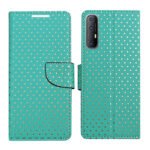 Dhar Flips Aquamarine Dot Flip Cover Oppo Reno 3 Pro | Leather Finish | Shock Proof | Magnetic Clouser | Light Weight | Compatible with Oppo Reno 3 Pro Cover | Best Designer Cover For Oppo Reno 3 Pro