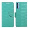 Dhar Flips Aquamarine Dot Flip Cover Oppo Reno 4 Pro | Leather Finish | Shock Proof | Magnetic Clouser | Light Weight | Compatible with Oppo Reno 4 Pro Cover | Best Designer Cover For Oppo Reno 4 Pro