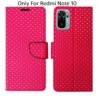 Dhar Flips Pink Dot Flip Cover Redmi Note 10 | Leather Finish | Shock Proof | Magnetic Clouser | Light Weight | Compatible with Redmi Note 10 Cover | Best Designer Cover For Redmi Note 10