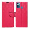 Dhar Flips Pink Dot Flip Cover Tecno Spark 7T | Leather Finish | Shock Proof | Magnetic Clouser | Light Weight | Compatible with Tecno Spark 7T Cover | Best Designer Cover For Tecno Spark 7T