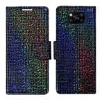 Dhar Flips Glitter Flip Cover Poco X3 | Leather Finish | Shock Proof | Magnetic Clouser | Light Weight | Compatible with Poco X3 Cover | Best Designer Cover For Poco X3