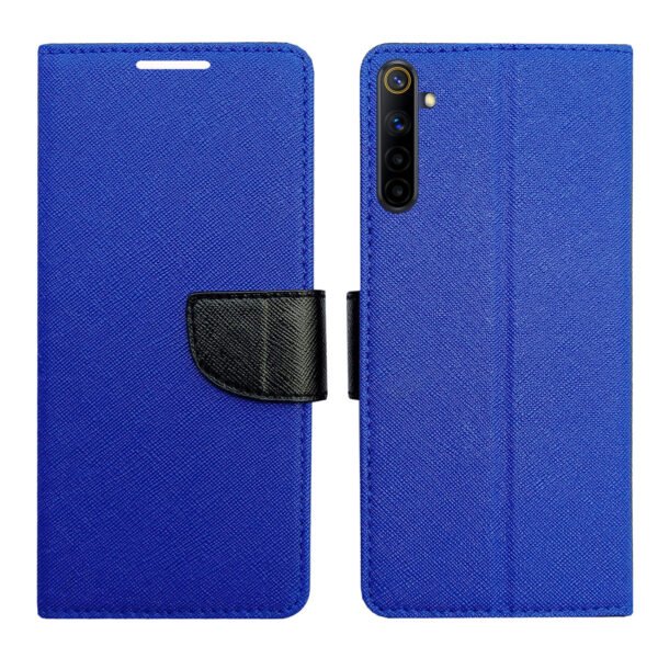 Dhar Flips Blue MRC Flip Cover Realme 6 | Leather Finish | Shock Proof | Magnetic Clouser | Light Weight | Compatible with Realme 6 Cover | Best Designer Cover For Realme 6