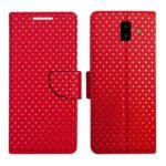 Dhar Flips Red Dot Flip Cover Samsung J6 Plus | Leather Finish | Shock Proof | Magnetic Clouser | Light Weight | Compatible with Samsung J6 Plus Cover | Best Designer Cover For Samsung J6 Plus