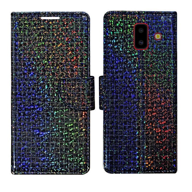 Dhar Flips Glitter Flip Cover Samsung J6 Plus | Leather Finish | Shock Proof | Magnetic Clouser | Light Weight | Compatible with Samsung J6 Plus Cover | Best Designer Cover For Samsung J6 Plus