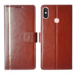 Dhar Flips Brown GP Flip Cover Redmi Note 5 Pro | Leather Finish | Shock Proof | Magnetic Clouser | Light Weight | Compatible with Redmi Note 5 Pro Cover | Best Designer Cover For Redmi Note 5 Pro