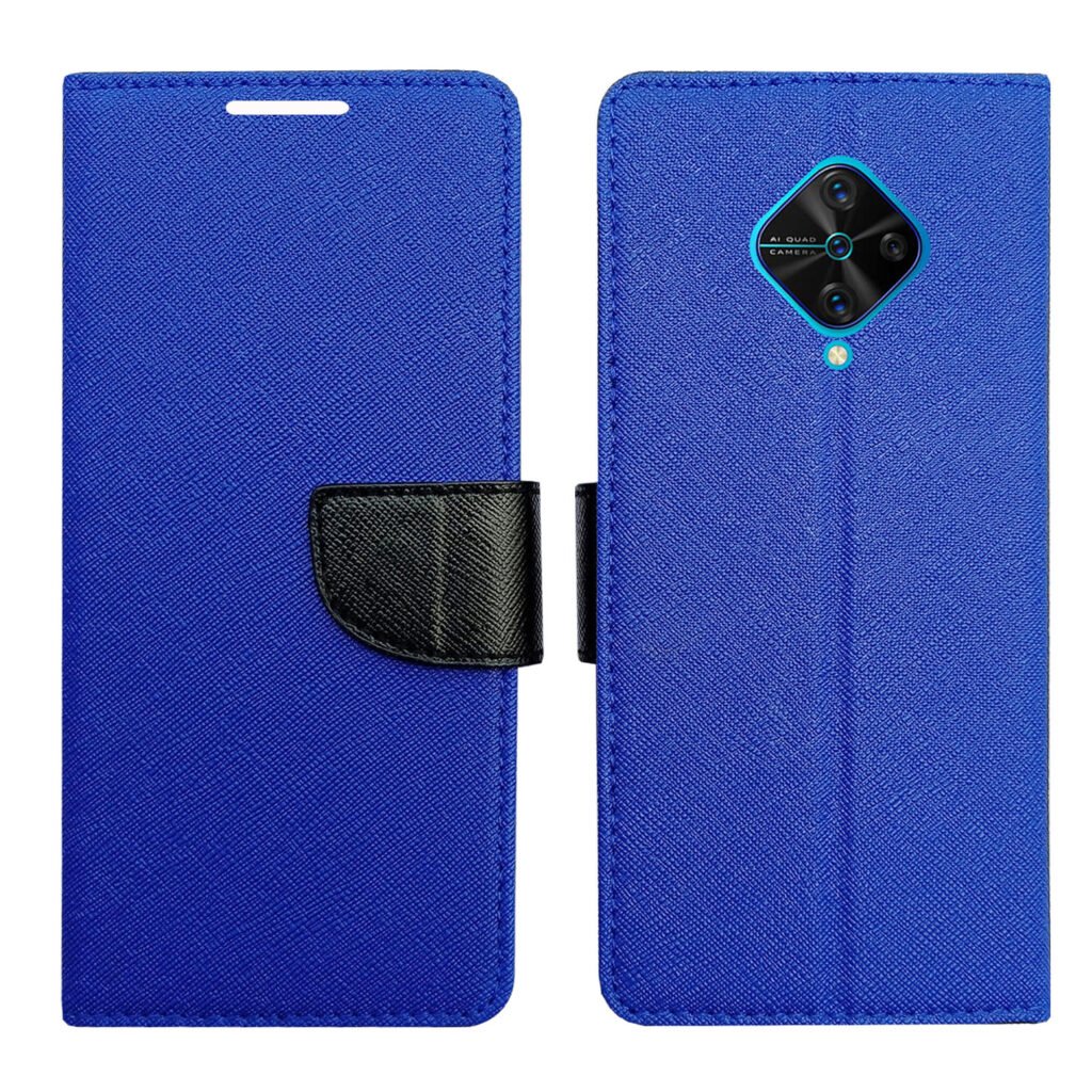 Dhar Flips Blue MRC Flip Cover for Vivo S1 Pro| Leather Finish | Shock Proof | Magnetic Clouser Compatible with Vivo S1 Pro