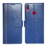 Dhar Flips Blue GP Flip Cover Vivo Y11 | Leather Finish | Shock Proof | Magnetic Clouser | Light Weight | Compatible with Vivo Y11 Cover | Best Designer Cover For Vivo Y11