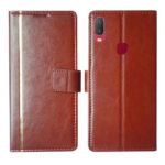 Dhar Flips Brown GP Flip Cover Vivo Y11 | Leather Finish | Shock Proof | Magnetic Clouser | Light Weight | Compatible with Vivo Y11 Cover | Best Designer Cover For Vivo Y11