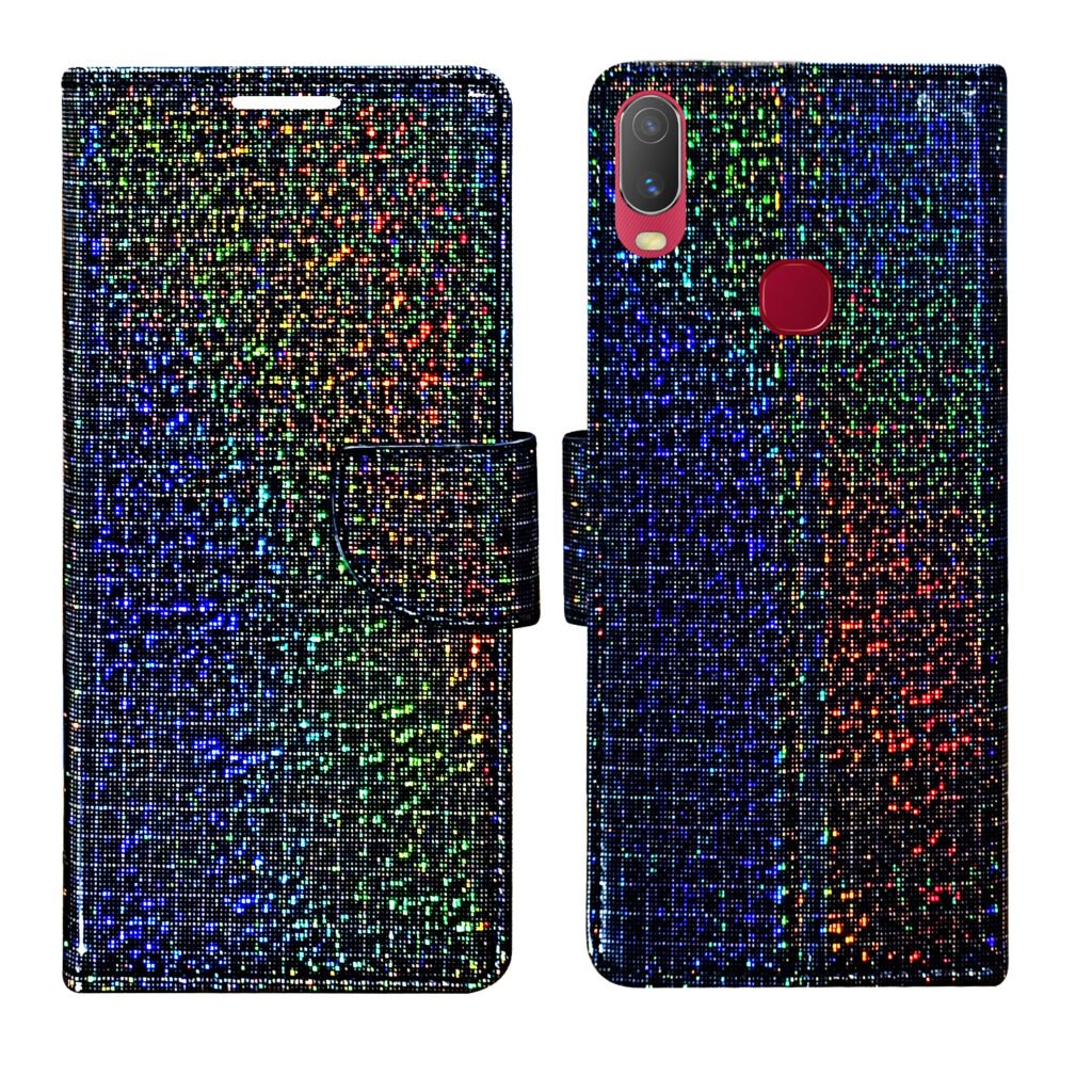 Dhar Flips Glitter Flip Cover Vivo Y11 | Leather Finish | Shock Proof | Magnetic Clouser | Light Weight | Compatible with Vivo Y11 Cover | Best Designer Cover For Vivo Y11