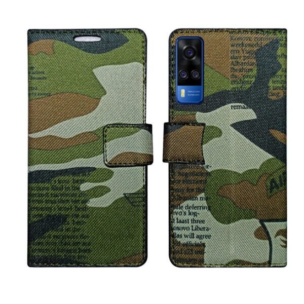 Dhar Flips Army Flip Cover Vivo Y53s | Leather Finish | Shock Proof | Magnetic Clouser | Light Weight | Compatible with Vivo Y53s Cover | Best Designer Cover For Vivo Y53s