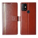 Dhar Flips Brown GP Flip Cover Infinix Hot 10 | Leather Finish | Shock Proof | Magnetic Clouser | Light Weight | Compatible with Infinix Hot 10 Cover | Best Designer Cover For Infinix Hot 10