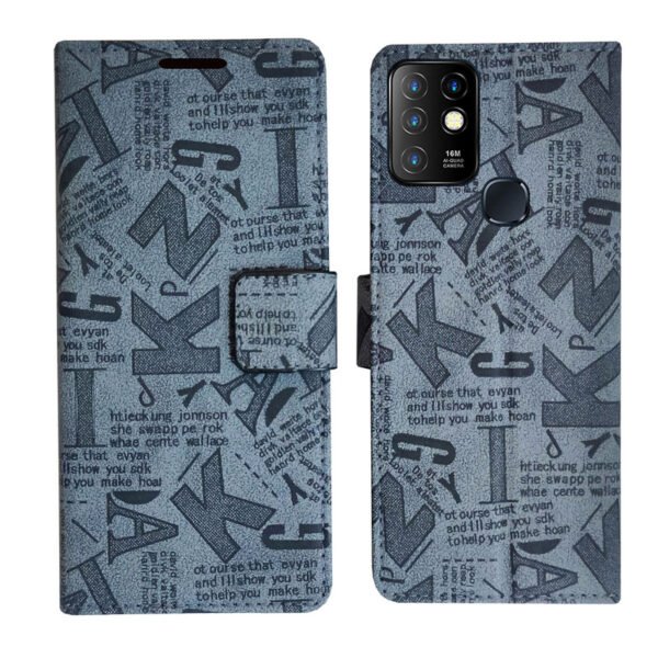 Dhar Flips Grey ATZ Flip Cover Infinix Hot 10 | Leather Finish | Shock Proof | Magnetic Clouser | Light Weight | Compatible with Infinix Hot 10 Cover | Best Designer Cover For Infinix Hot 10