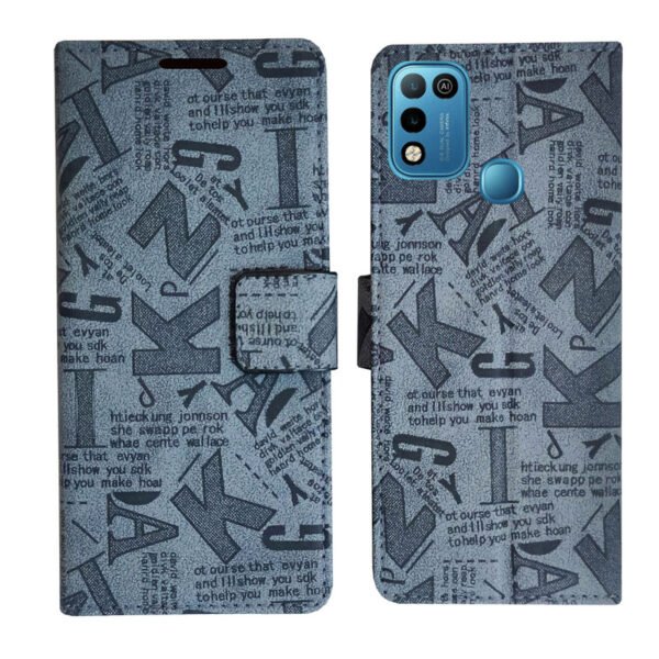 Dhar Flips Grey ATZ Flip Cover Infinix Hot 10 Play | Leather Finish | Shock Proof | Magnetic Clouser | Light Weight | Compatible with Infinix Hot 10 Play Cover | Best Designer Cover For Infinix Hot 10 Play