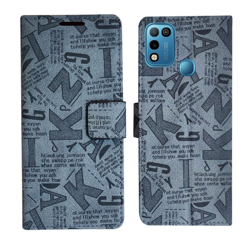 Dhar Flips Grey ATZ Flip Cover Infinix Hot 10 Play | Leather Finish | Shock Proof | Magnetic Clouser | Light Weight | Compatible with Infinix Hot 10 Play Cover | Best Designer Cover For Infinix Hot 10 Play