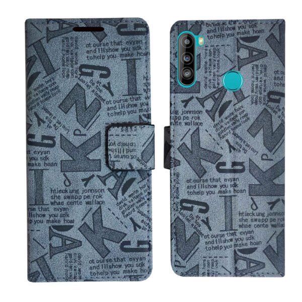 Dhar Flips Grey ATZ Flip Cover Lava Z6 | Leather Finish | Shock Proof | Magnetic Clouser | Light Weight | Compatible with Lava Z6 Cover | Best Designer Cover For Lava Z6