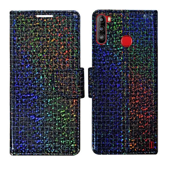 Dhar Flips Glitter Flip Cover Lava Z6 | Leather Finish | Shock Proof | Magnetic Clouser | Light Weight | Compatible with Lava Z6 Cover | Best Designer Cover For Lava Z6