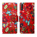 Dhar Flips Red Pattern Flip Cover Lava Z6 | Leather Finish | Shock Proof | Magnetic Clouser | Light Weight | Compatible with Lava Z6 Cover | Best Designer Cover For Lava Z6