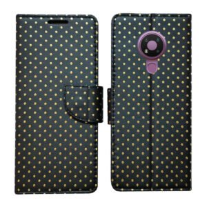 Dhar Flips Black Dot Flip Cover Nokia 3.4 | Leather Finish | Shock Proof | Magnetic Clouser | Light Weight | Compatible with Nokia 3.4 Cover | Best Designer Cover For Nokia 3.4