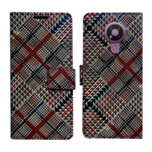 Dhar Flips Check Flip Cover Nokia 3.4 | Leather Finish | Shock Proof | Magnetic Clouser | Light Weight | Compatible with Nokia 3.4 Cover | Best Designer Cover For Nokia 3.4