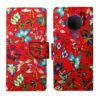 Dhar Flips Red Pattern Flip Cover Nokia 5.4 | Leather Finish | Shock Proof | Magnetic Clouser | Light Weight | Compatible with Nokia 5.4 Cover | Best Designer Cover For Nokia 5.4