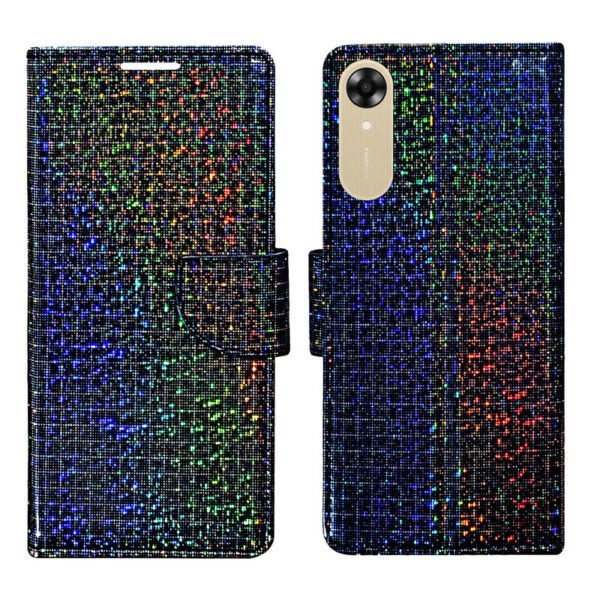Dhar Flips Glitter Flip Cover Oppo A17K   | Leather Finish | Shock Proof | Magnetic Clouser | Light Weight | Compatible with Oppo A17K  Cover | Best Designer Cover For Oppo A17K