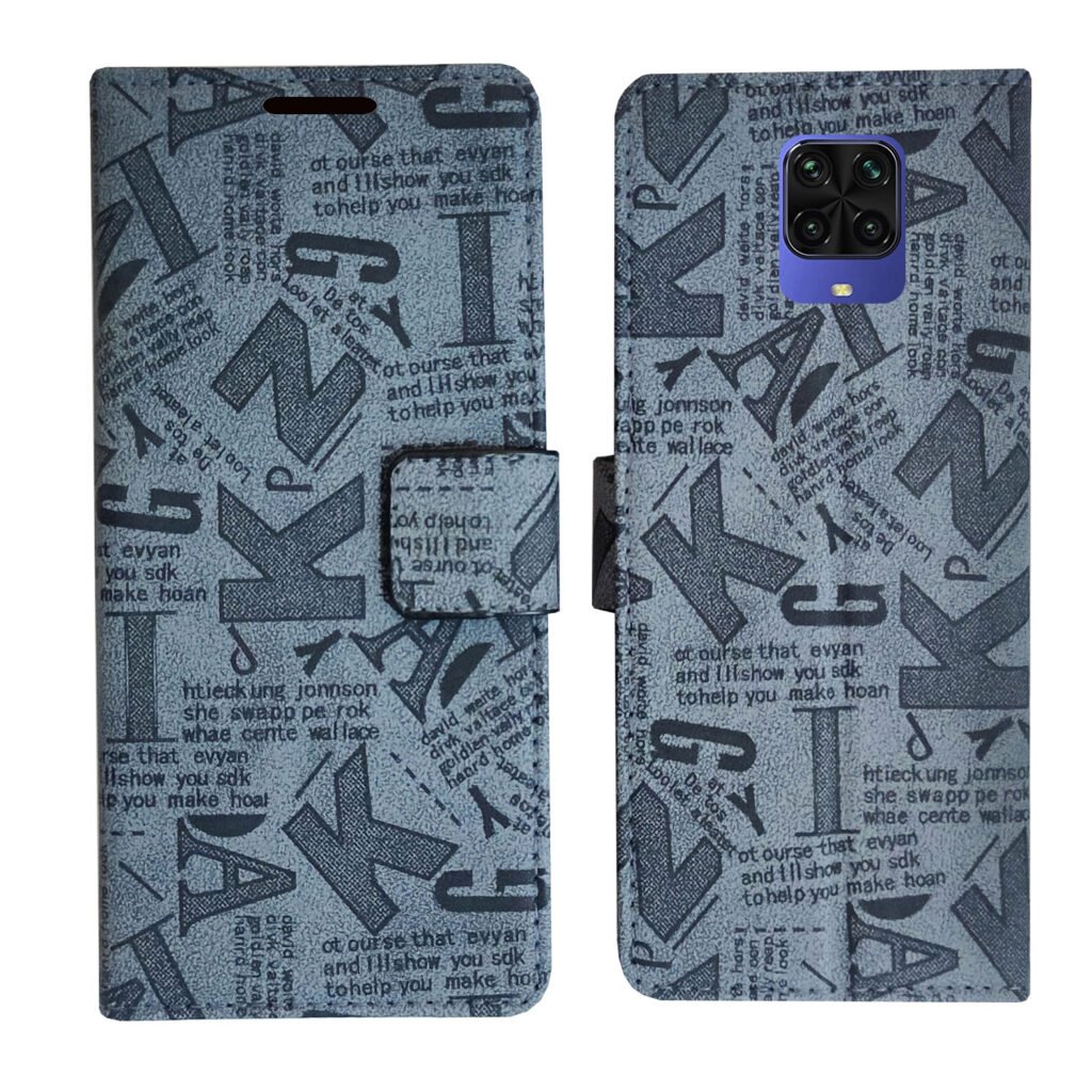 Dhar Flips Grey ATZ Flip Cover Redmi Note 9 Pro | Leather Finish | Shock Proof | Magnetic Clouser | Light Weight | Compatible with Redmi Note 9 Pro Cover | Best Designer Cover For Redmi Note 9 Pro